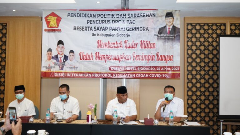 Hadir di Pendidikan Politik DPC Gerindra Sidoarjo, Rahmat Muhajirin: Tetap Solid Satu Kata Prabowo Presiden 4 GERINDRA SDA1